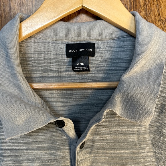 Club Monaco Sweater Polo Grey Patterned - Picture 2 of 2